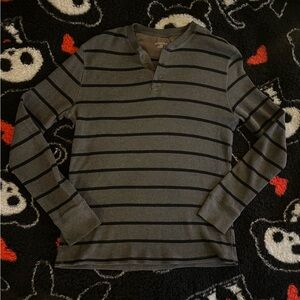 Black and Gray Striped Long Sleeve